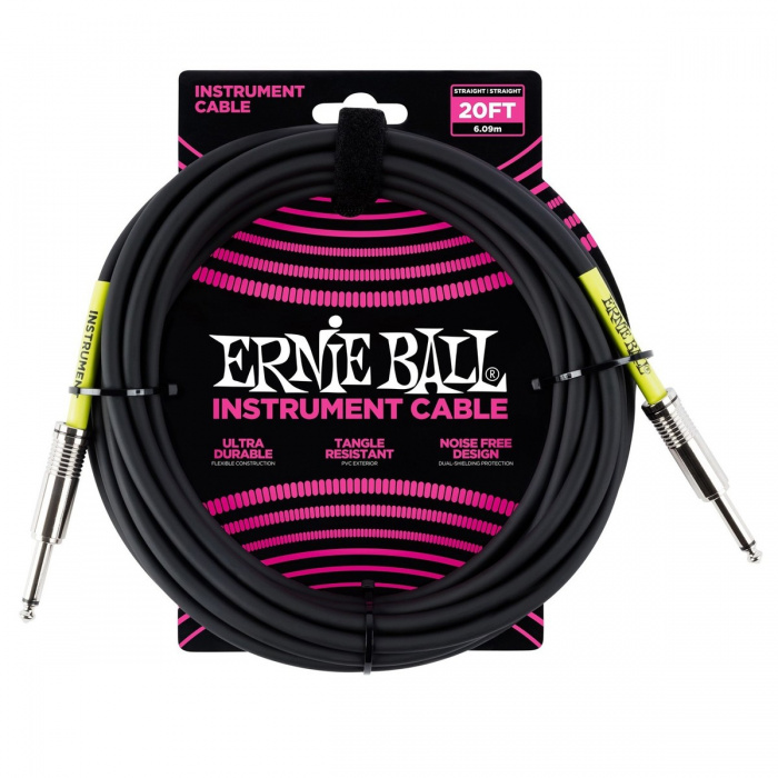 ERNIE BALL instrument Καλώδιο καρφί-καρφί 6 μέτρα Μαύρο | ΚΑΠΠΑΚΟΣ