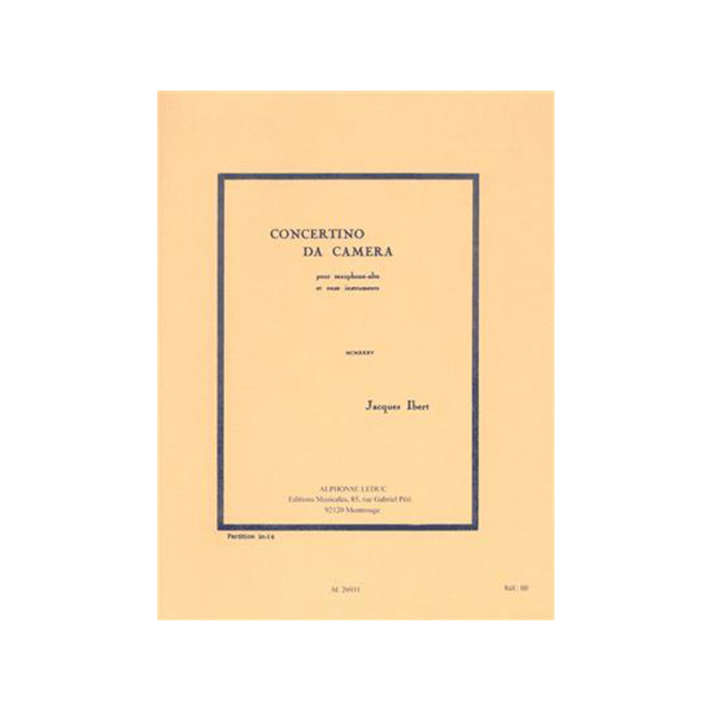 Ibert-–-Concertino-Da-Camera-Pour-Sax-Alto-Orchestra856867 Ibert – Concertino Da Camera Pour Sax-Alto & Orchestra - Image 1