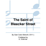 Menotti - The Saint Of Bleecker Street