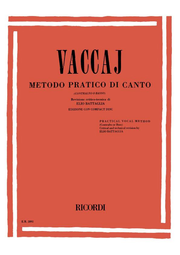 VACCAI-METODO-PRATICOCONTRALBASSO-CD674112 Vaccai Method Pratico (Contralto & Basso)+CD - Image 1