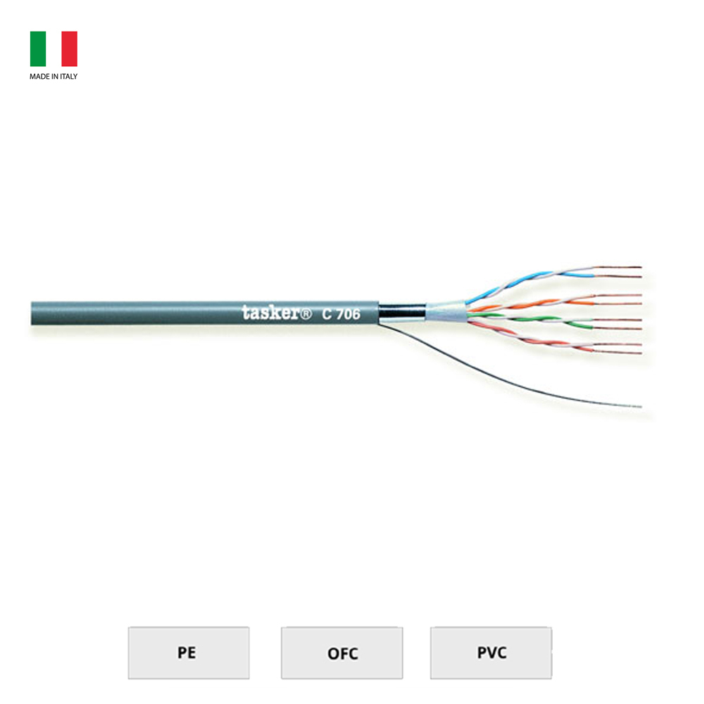 c706 C706 PVC ΚΑΛΩΔΙΟ ΔΙΚΤΥΟΥ CAT 5E (Κουλ. 100m) TASKER - Image 1