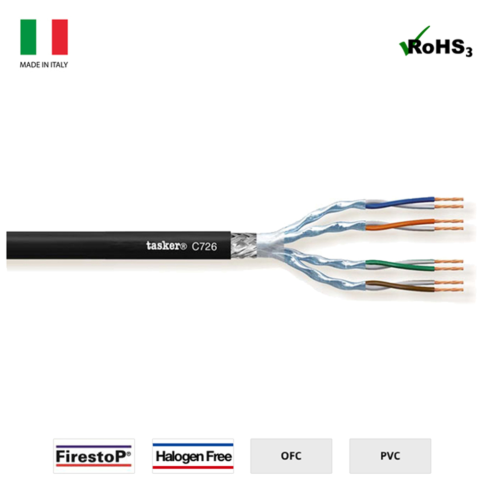 c726pvc C726 PVC ΔΙΚΤΥΟΥ CAT7 (Κουλ. 100m) TASKER - Image 1