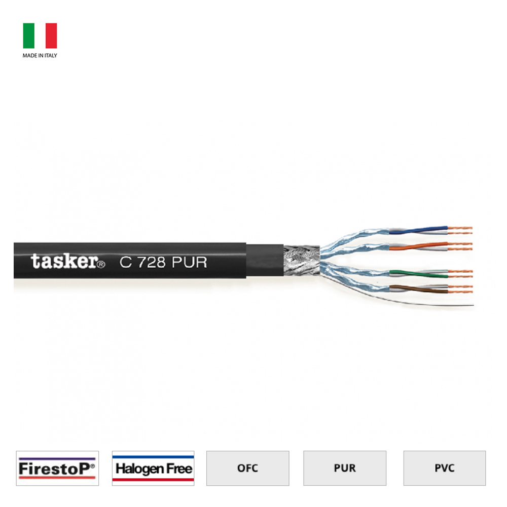 c7280 C728 PUR LAN CABLE 6A S F.T.P. (Κουλ. 100m) TASKER - Image 1