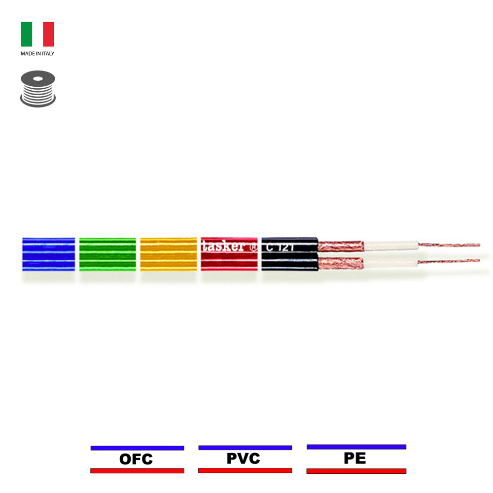 tasker-c121-cable-italy C121 PVC FLAT AUDIO CABLE BLACK (Κουλ. 100m) TASKER - Image 1