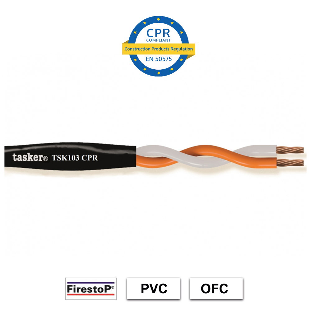 tsk-103-cpr01 TSK103 PVC ΚΑΛΩΔΙΟ ΗΧΕΙΟΥ (Κουλ. 100m) TASKER - Image 1