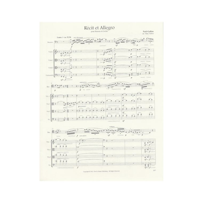 Gallon Noel - Recit et Allegro, Quintet (Score And Parts) | ΚΑΠΠΑΚΟΣ