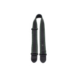 PERRI'S 2.5'' DS25-7293 Soft Black Glove  w/ Green Fancy Stitch Ζώνη Κιθάρας - Μπάσου