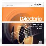 10-47 Extra Light, 80/20 Bronze Acoustic Guitar Strings