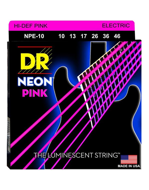 dr-strings-neon-pink-npe-10-chordes-ilektrikis-kitharas.010.046-medium-enlarge DR Strings Neon Pink NPE-10 Χορδές Ηλεκτρικής Κιθάρας .010 -.046 Medium - Image 1