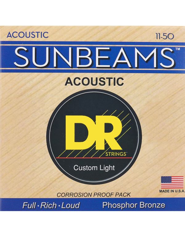 dr-strings-sunbeams-rca-11-phosphor-bronze-chordes-akoustikis-kitharas.011.050-custom-light-enlarge DR Strings Sunbeams RCA-11 Phosphor Bronze Χορδές Ακουστικής Κιθάρας .011 -.050 Custom-Light - Image 1
