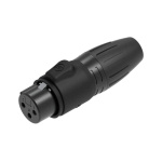 SEETRONIC SCWF3B | Βύσμα XLR 3pin Θηλυκό με Επίχρυσες Επαφές, IP65, Μαύρο
