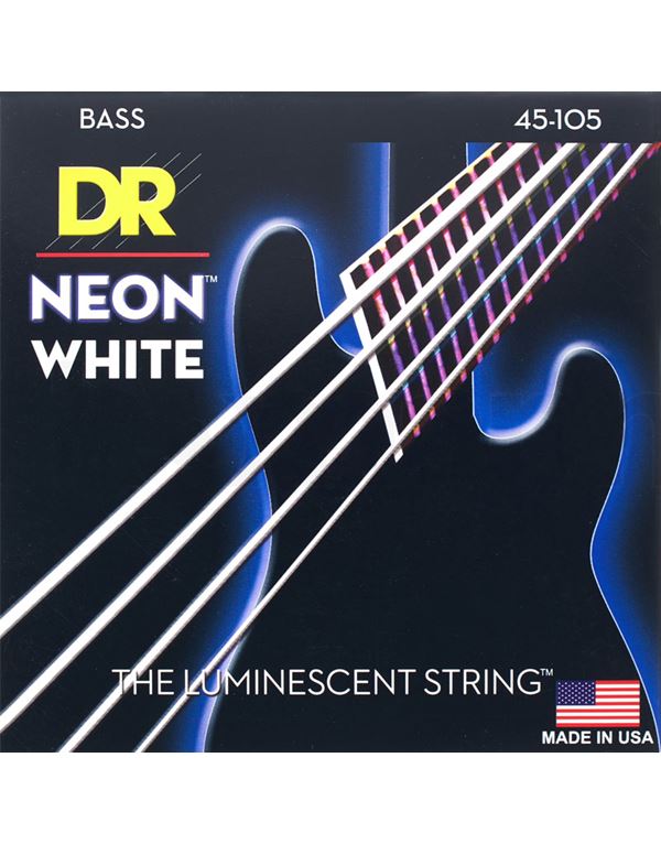 dr-strings-neon-white-nwb-45-coated-silver-plated-nickel-plated-steel-chordes-ilektrikou-basou.045-enlarge DR Strings NEON White NWB-45 Coated Silver-Plated Nickel-Plated Steel Χορδές Ηλεκτρικού Μπάσου .045-.105 Medium, Long Scale - Image 1