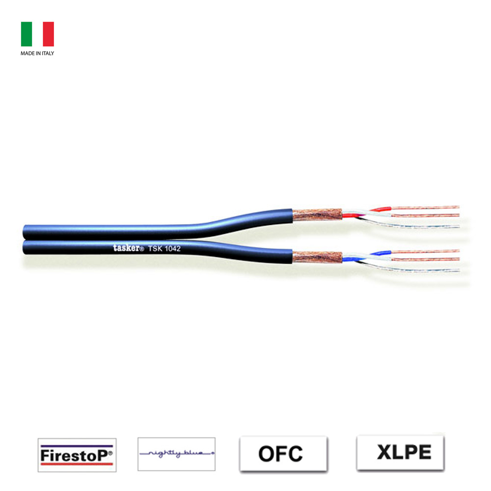 tasker-cables-tsk1042-microphone-cable TASKER TSK1042 PVC FLAT | Καλώδιο Ήχου Flat Balanced, 2x2x0.22mm, Σκούρο Μπλε (Bulk m) - Image 1