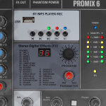 HPA PROMIX6 | Κονσόλα Μίξης Ήχου με 6 Kανάλια, Bluetooth & 24 Effect - Image 3