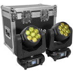 EVOLITE EVOWASH 725CRZ SET | Ζεύγος Κινούμενες Κεφαλές Wash 7x25W RGBW Leds με Flightcase - Image 2