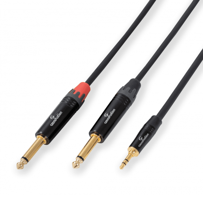 soundsation-wm-mj2j30-adapter-cable-mini SOUNDSATION WM-MJ2J30 | Καλώδιο Αντάπτορας 2xJACK6.3mm σε 1x Mini jack Stereo, 3m - Image 1