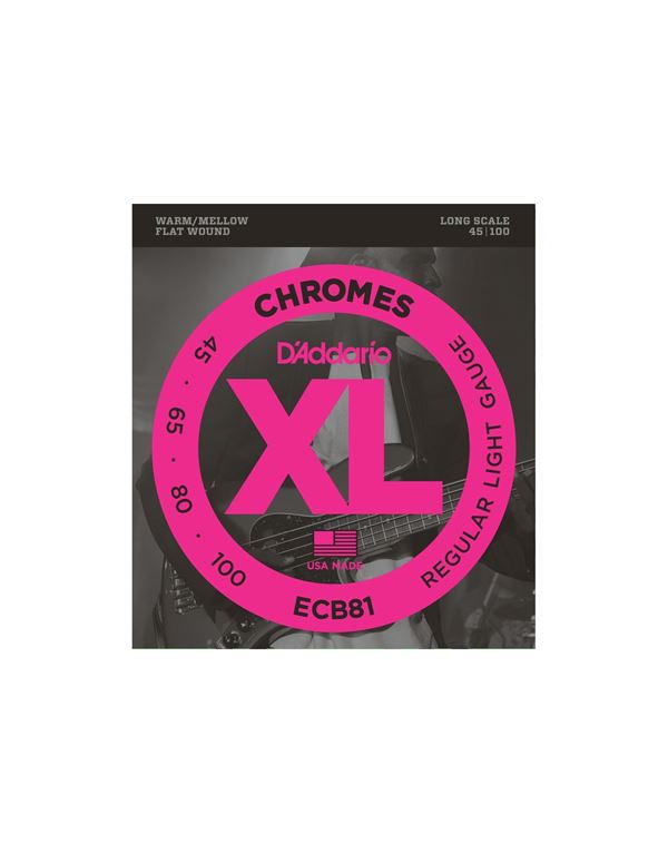 d-addario-ecb-81-chromes-chordes-il.basou-enlarge D'Addario ECB-81 Chromes Χορδές Ηλ.Μπάσου Flatwound .045-.100 Regular Light Long Scale - Image 1