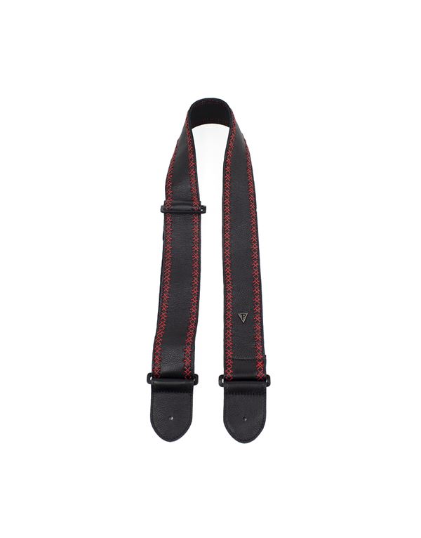 perri-s-2.5-soft-black-glove-leather-w-red-fancy-stitch-zoni-kitharas-mpasou-enlarge PERRI'S 2.5'' Soft Black Glove Leather w/ Red Fancy Stitch Ζώνη Κιθάρας - Μπάσου - Image 1