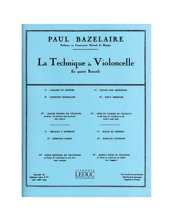 bazelaire-paul-la-technique-du-violoncelle-techniki-violontselou-enlarge Bazelaire Paul - La Technique Du Violoncelle (Τεχνική Βιολοντσέλου) - Image 1